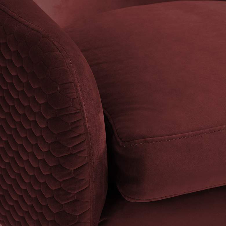 Image 4 Ames Quilted Wine Velvet Swivel Chair more views