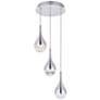 3_Amherst 12" Wide Chrome Teardrop LED Multi-Light Pendant