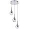 Amherst 12" Wide Chrome Teardrop LED Multi-Light Pendant