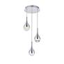 5_Amherst 12" Wide Chrome Teardrop LED Multi-Light Pendant more views