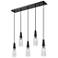 Amherst Brook 5 Light 33" Cord Hung Island Light Matte Black Clear Shade