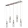 Amherst Brook 5 Light 33" Cord Hung Island Light Satin Nickel Clear Shade