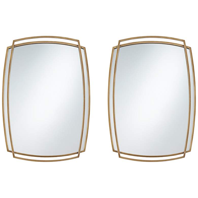 Image 1 Amherst Gold 24" x 34" Rectangular Wall Mirrors Set of 2