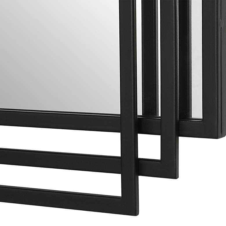 Image 4 Amherst Matte Black Metal 23 3/4 inch x 36 1/2 inch Wall Mirror more views