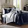 Amherst Navy White Striped 7-Piece Comforter Bed Set