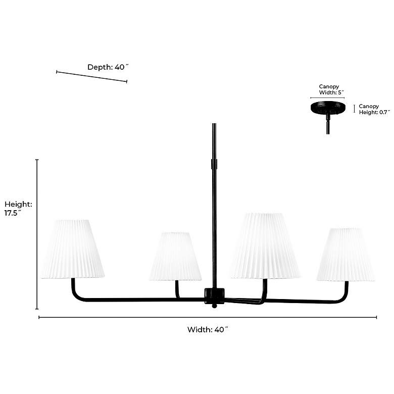 Image 7 Ami 40" Wide 4-Light Chandelier in Matte Black more views