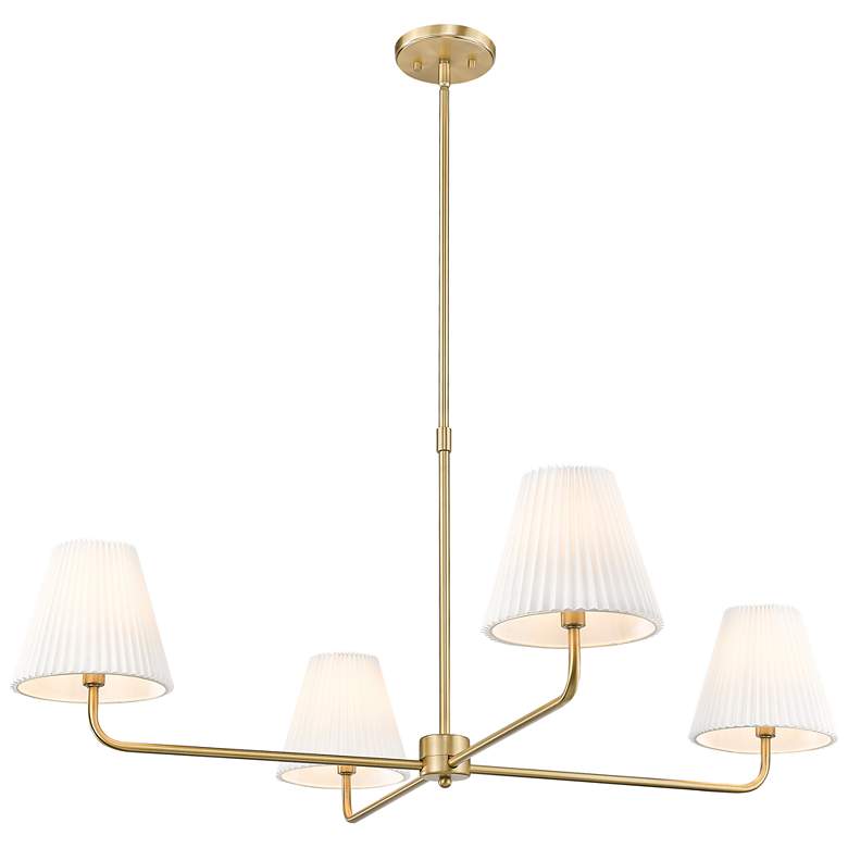 Image 1 Ami 40" Wide 4-Light Chandelier in Vintage Brass