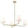 1_Ami 40" Wide 4-Light Chandelier in Vintage Brass