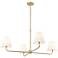 Ami 40" Wide 4-Light Chandelier in Vintage Brass