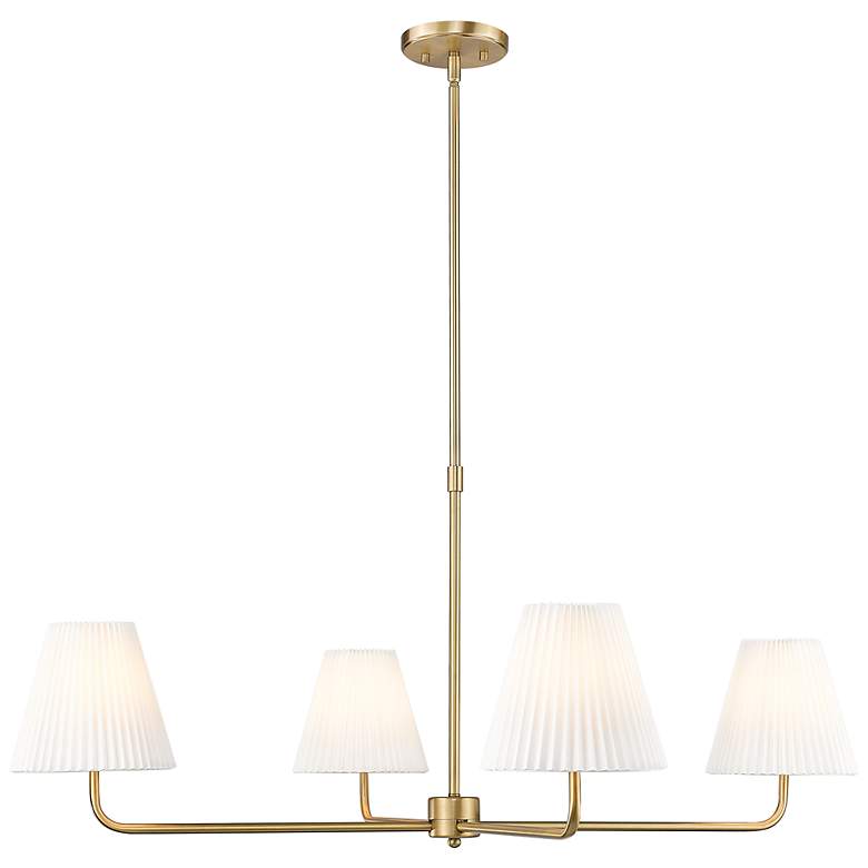 Image 2 Ami 40" Wide 4-Light Chandelier in Vintage Brass more views