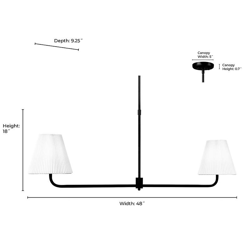 Image 6 Ami 48" Wide 2-Light Island in Matte Black more views