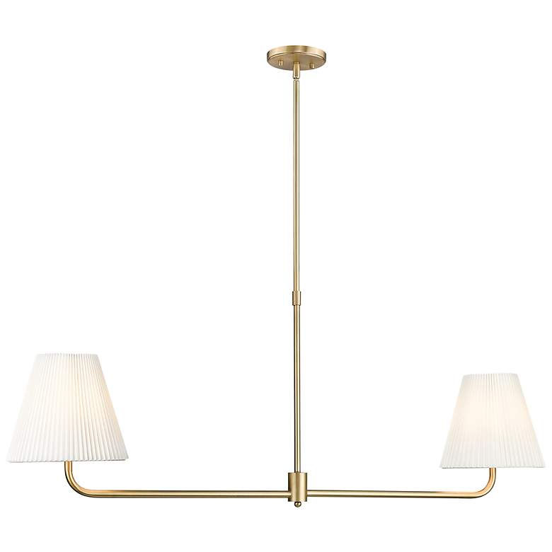 Image 2 Ami 48" Wide 2-Light Island in Vintage Brass more views