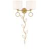 Amidon Antique Brass Drop Ring Plug-In 2-Light Wall Lamp with Cord Cover
