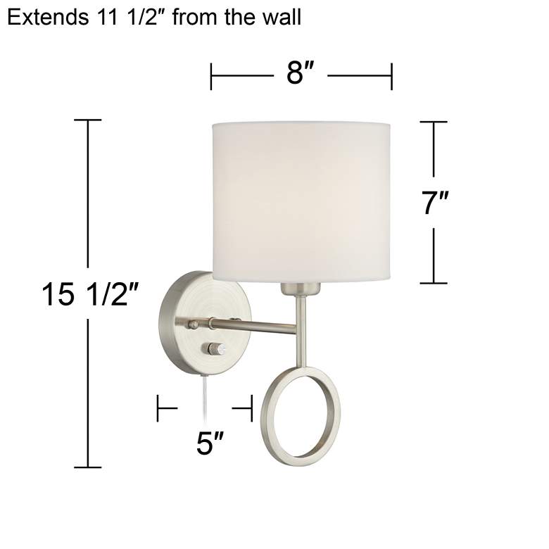 Amidon Brushed Nickel Drop Ring Plug-In Wall Lamp more views