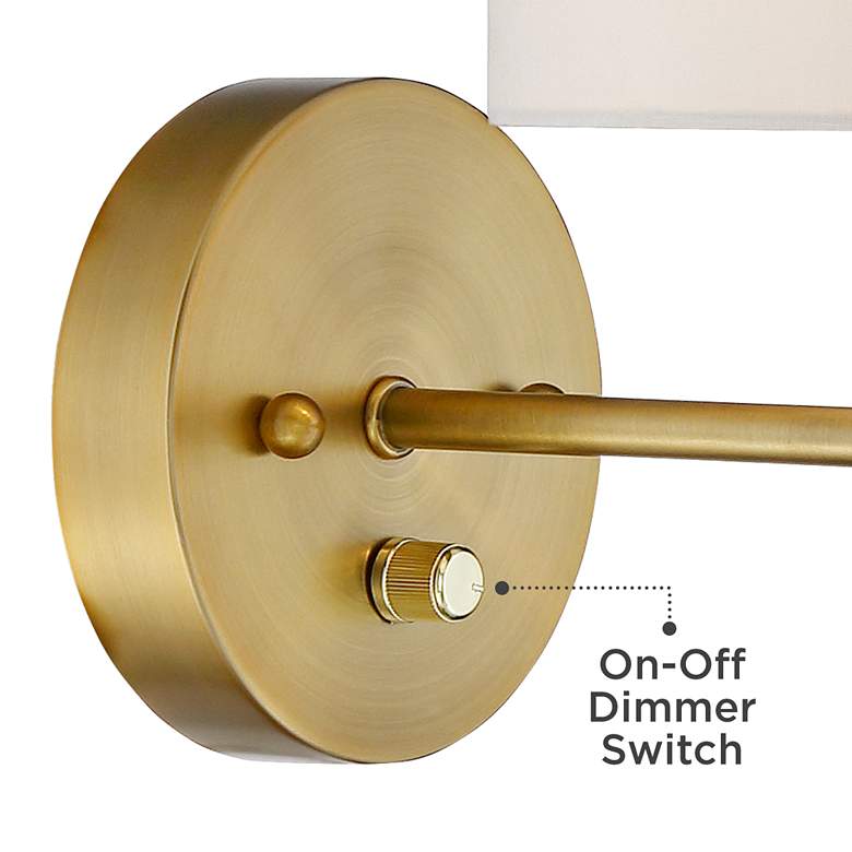 Image 4 Amidon Warm Brass Drop Ring Plug-In Wall Lamp more views