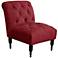 Amie Velvet Berry Tufted Accent Chair
