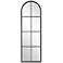 Amiel Satin Black 16 1/2" x 50" Arch Window Pane Wall Mirror