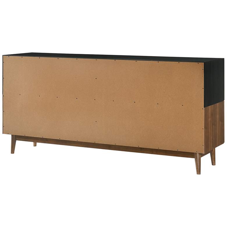 Image 6 Amigo 67" Wide Mid-Century Black and Walnut 8-Door Buffet more views