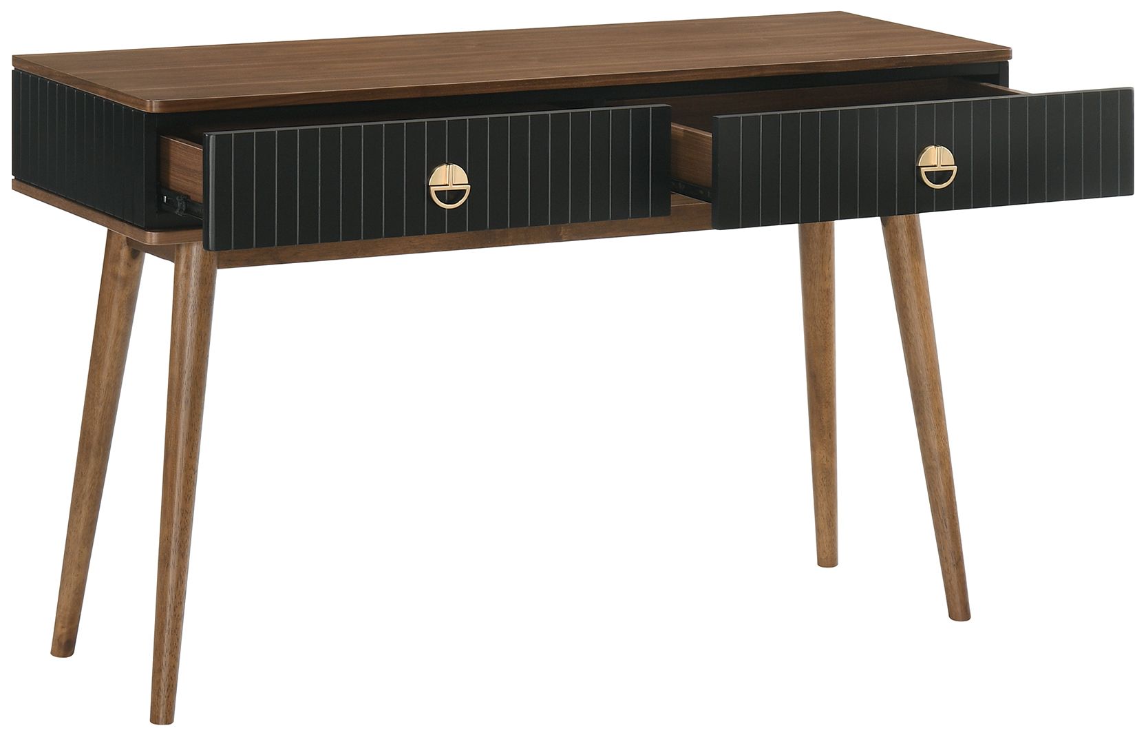 Image 4 Amigo Console Table in Walnut Wood and Black Veneer more views