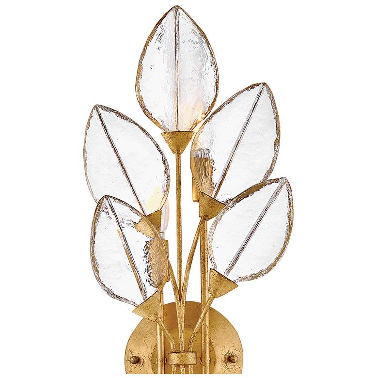 Image 2 Amira 34" High Distressed Brass 4-Light Wall Sconce more views