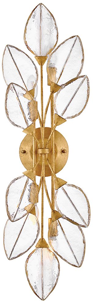 Amira 34" High Distressed Brass 4-Light Wall Sconce