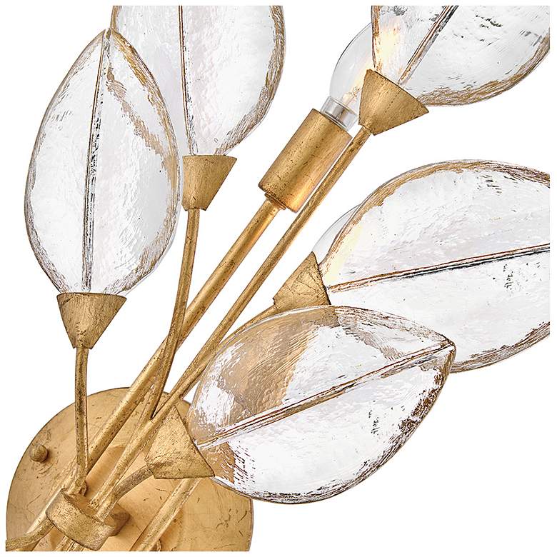 Image 3 Amira 34" High Distressed Brass 4-Light Wall Sconce more views