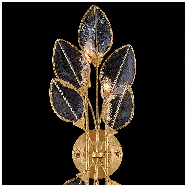Image 4 Amira 34" High Distressed Brass 4-Light Wall Sconce more views
