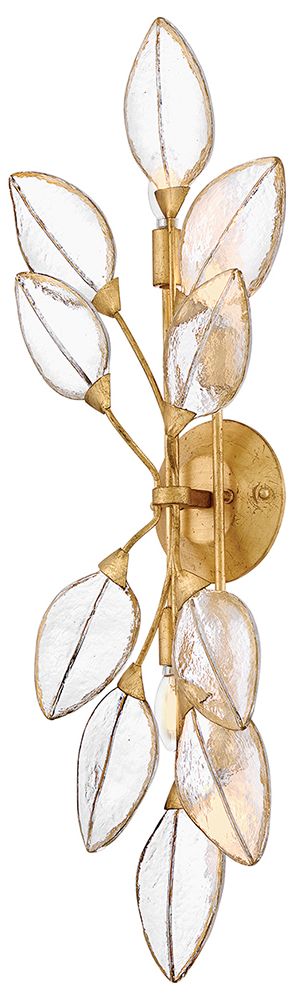 Amira 34" High Distressed Brass 4-Light Wall Sconce