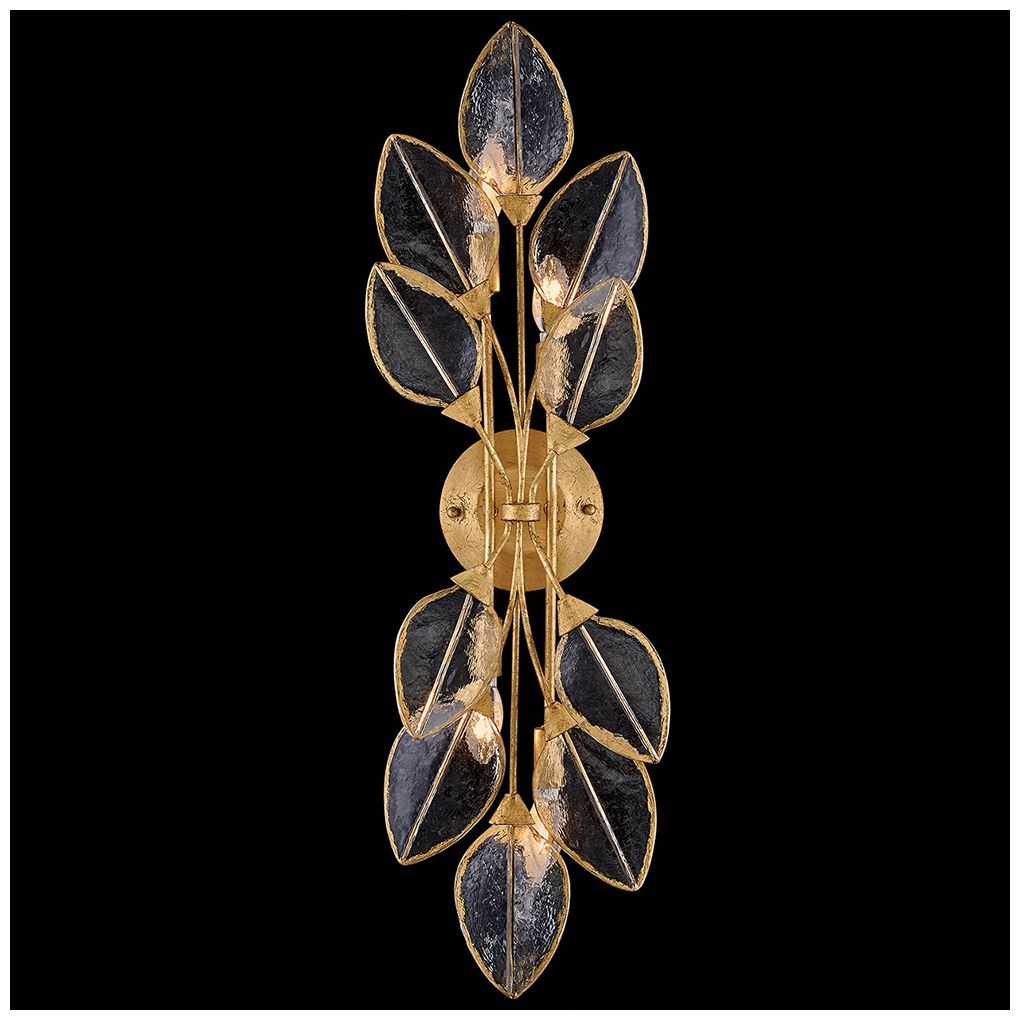 Amira 34" High Distressed Brass 4-Light Wall Sconce