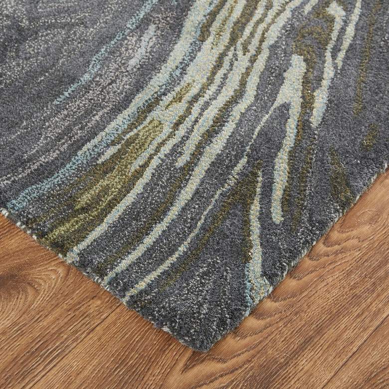 Image 3 Amira AMI8631 5'x8' Olive Green and Gray Marble Area Rug more views