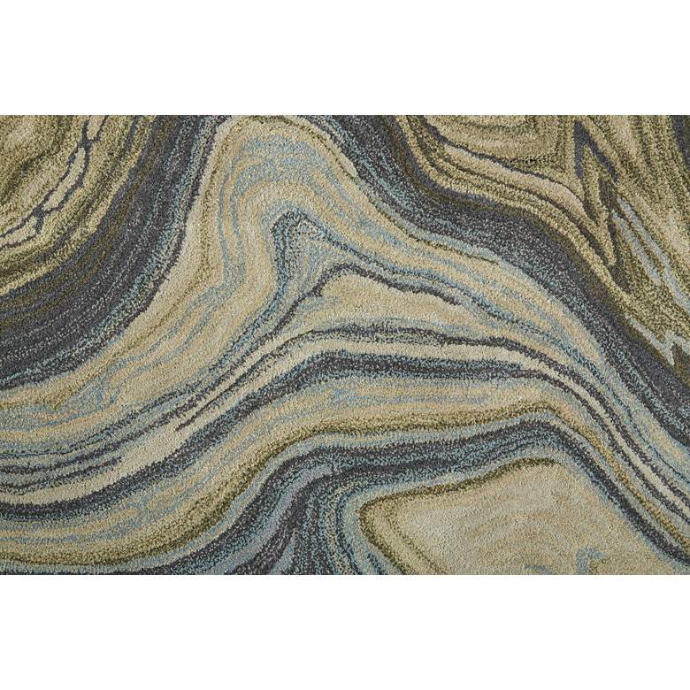 Image 5 Amira AMI8631 5'x8' Olive Green and Gray Marble Area Rug more views