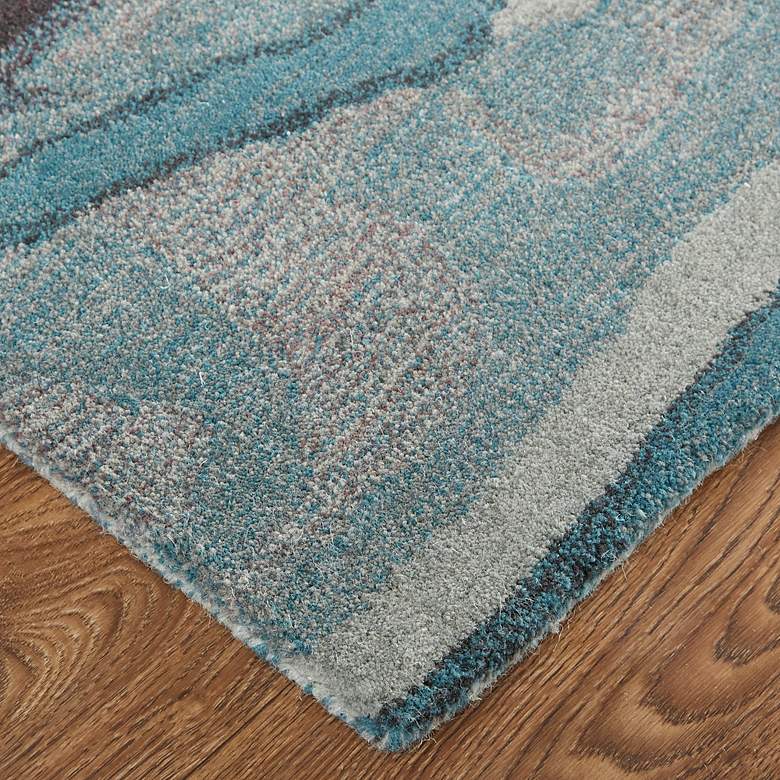 Image 3 Amira AMI8634 5'x8' Blue and Red Watercolor Area Rug more views