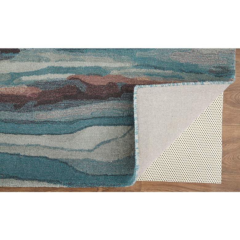 Image 4 Amira AMI8634 5'x8' Blue and Red Watercolor Area Rug more views