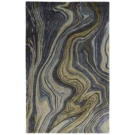 Image2 of Amira Transitional Abstract Hand Tufted Blue Area Rug 8631F