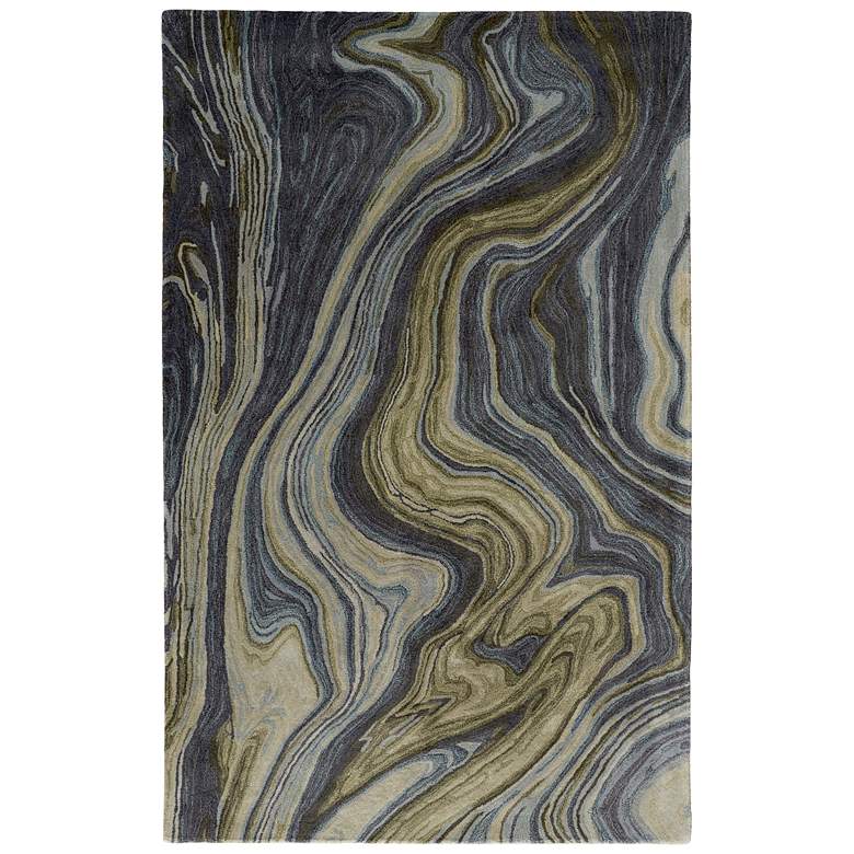 Image 2 Amira Transitional Abstract Hand Tufted Blue Area Rug 8631F