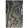 Amira Contemporary Marble Rug, Olive Green/Deep Gray/Blue,
