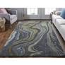 Thumbnail1 of Amira Transitional Abstract Hand Tufted Blue Area Rug 8631F
