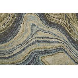 Image5 of Amira Transitional Abstract Hand Tufted Blue Area Rug 8631F more views