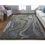 Thumbnail1 of Amira Transitional Abstract Hand Tufted Blue Area Rug 8631F