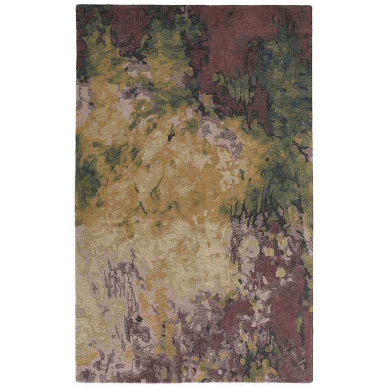 Image 1 Amira Transitional Abstract Hand Tufted Gold Area Rug 8633F