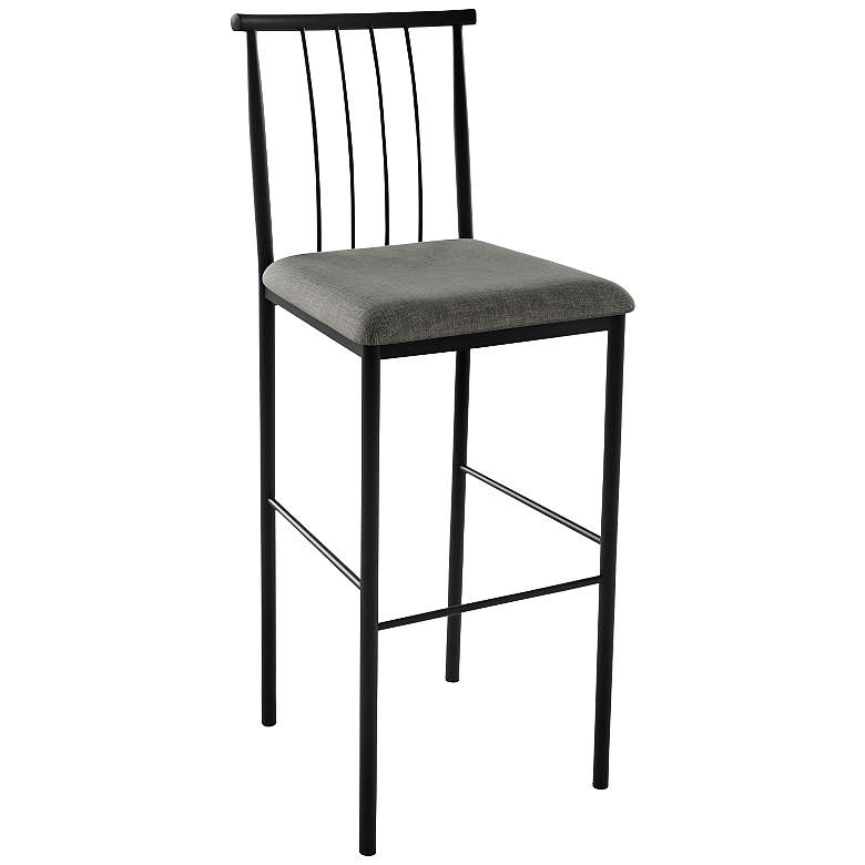 Image 1 Amisco Alan Ritzy 30 inch Black Coral Textured Black Bar Stool