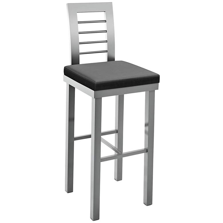 Image 1 Amisco Tracy Ink 24 inch Magnetite Glossy Gray Counter Stool