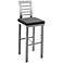 Amisco Tracy Ink 24" Magnetite Glossy Gray Counter Stool