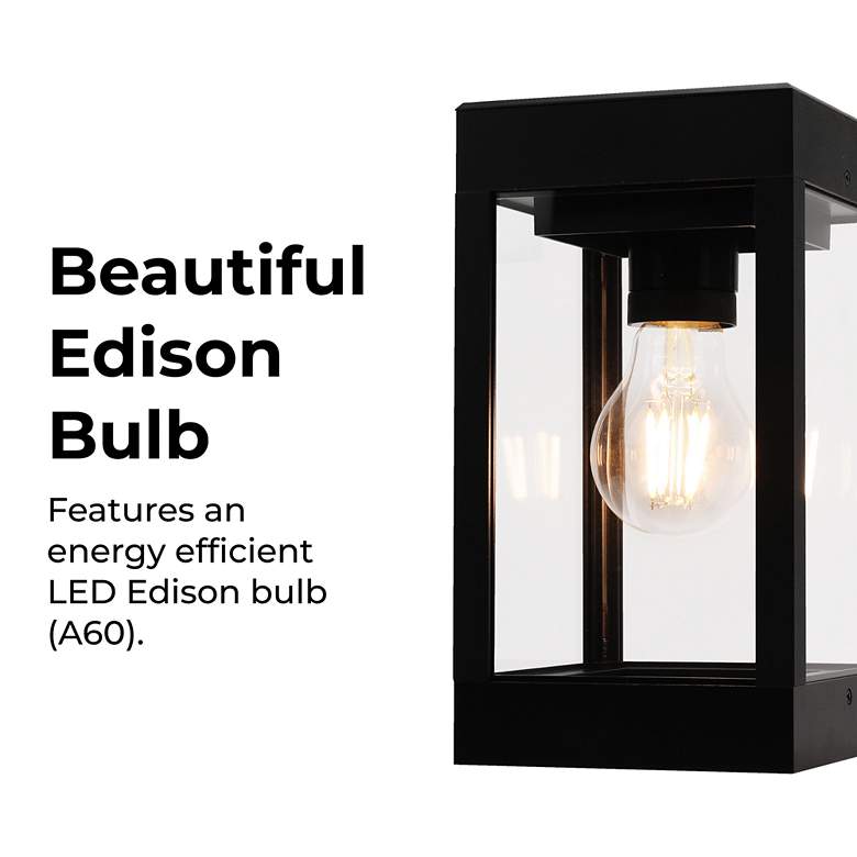 Image 3 Amit 8 3/4" High Black Solar LED Outdoor Lantern Wall Light more views