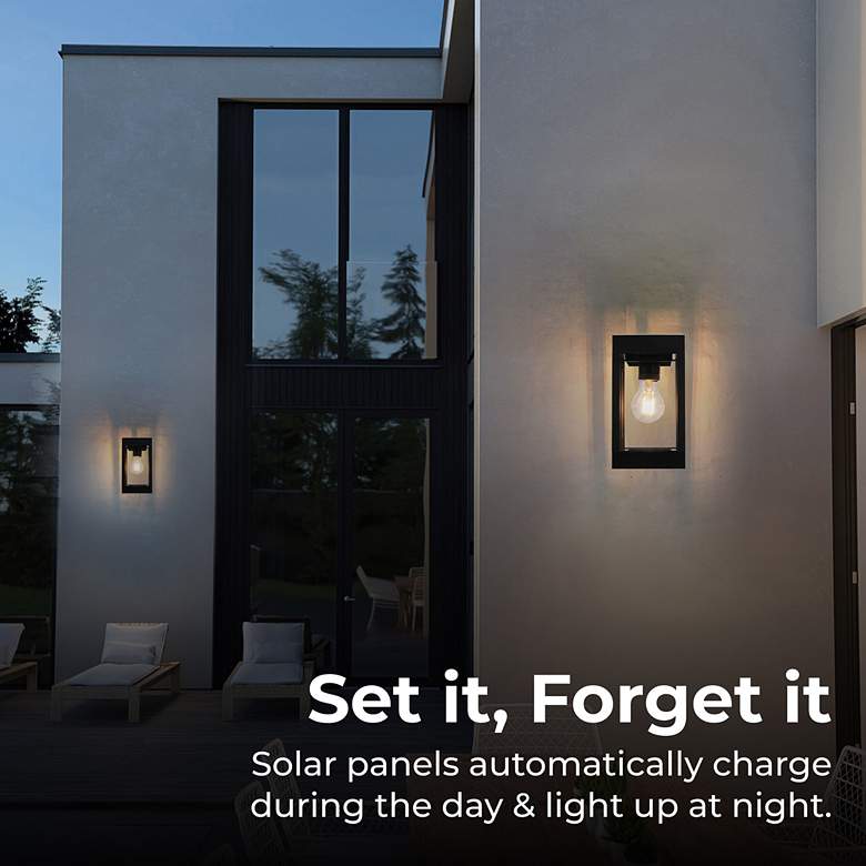 Image 5 Amit 8 3/4" High Black Solar LED Outdoor Lantern Wall Light more views