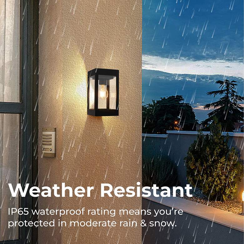 Image 6 Amit 8 3/4" High Black Solar LED Outdoor Lantern Wall Light more views