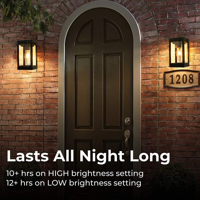 Image 7 Amit 8 3/4" High Black Solar LED Outdoor Lantern Wall Light more views
