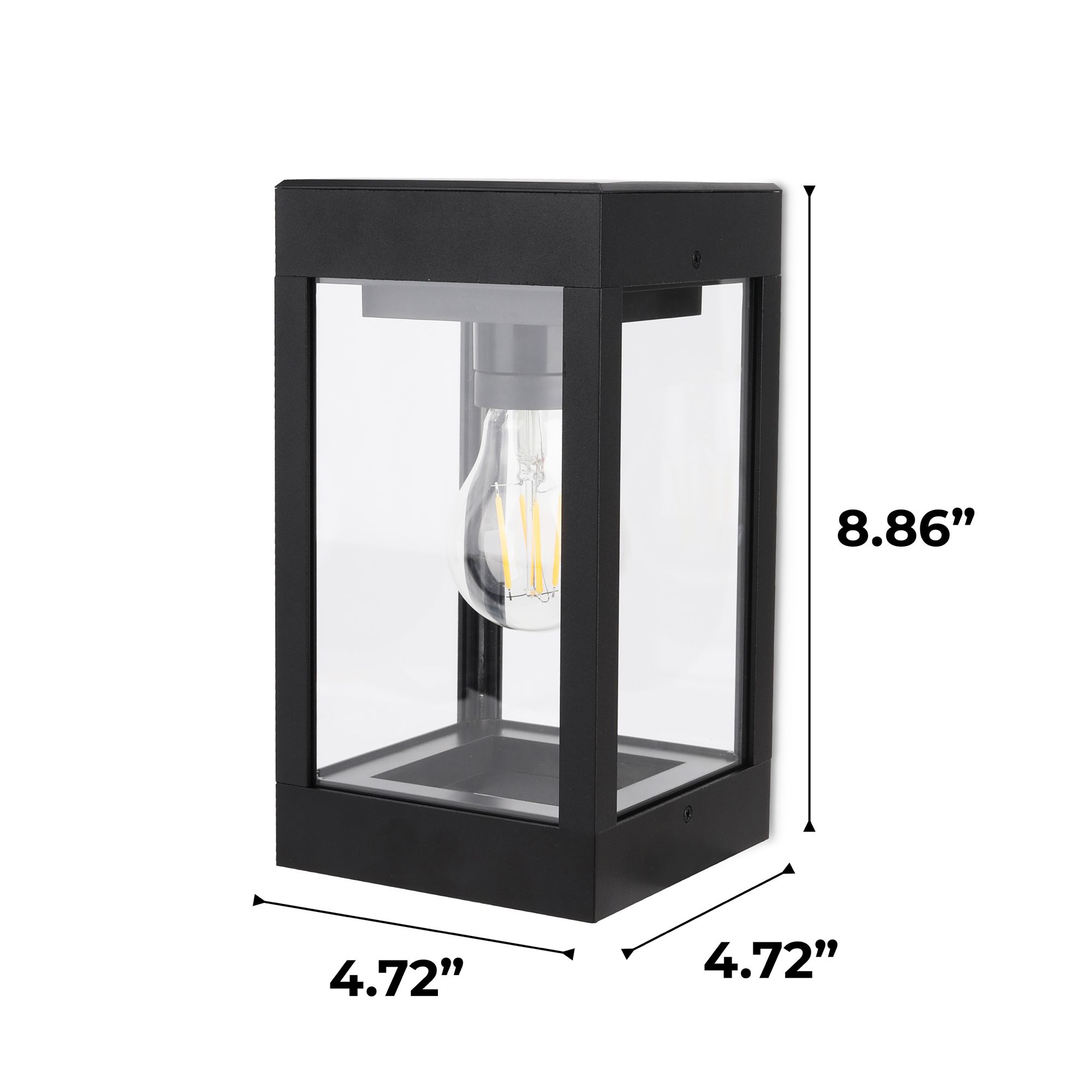 Amit 8 3/4" High Black Solar LED Outdoor Lantern Wall Light