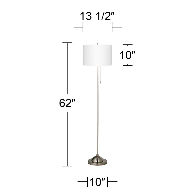 Image 5 Amity Brushed Nickel Pull Chain Floor Lamp more views