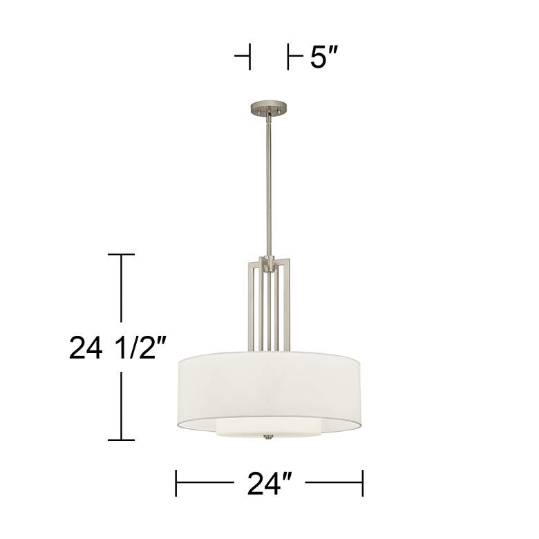 Image 4 Amity Carey 24 inch Brushed Nickel 4-Light Chandelier more views